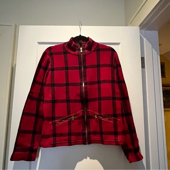 Lauren Ralph Lauren Sweaters - Vintage Lauren Ralph Lauren Black/Red Buffalo Plaid Check Sweater/Jacket